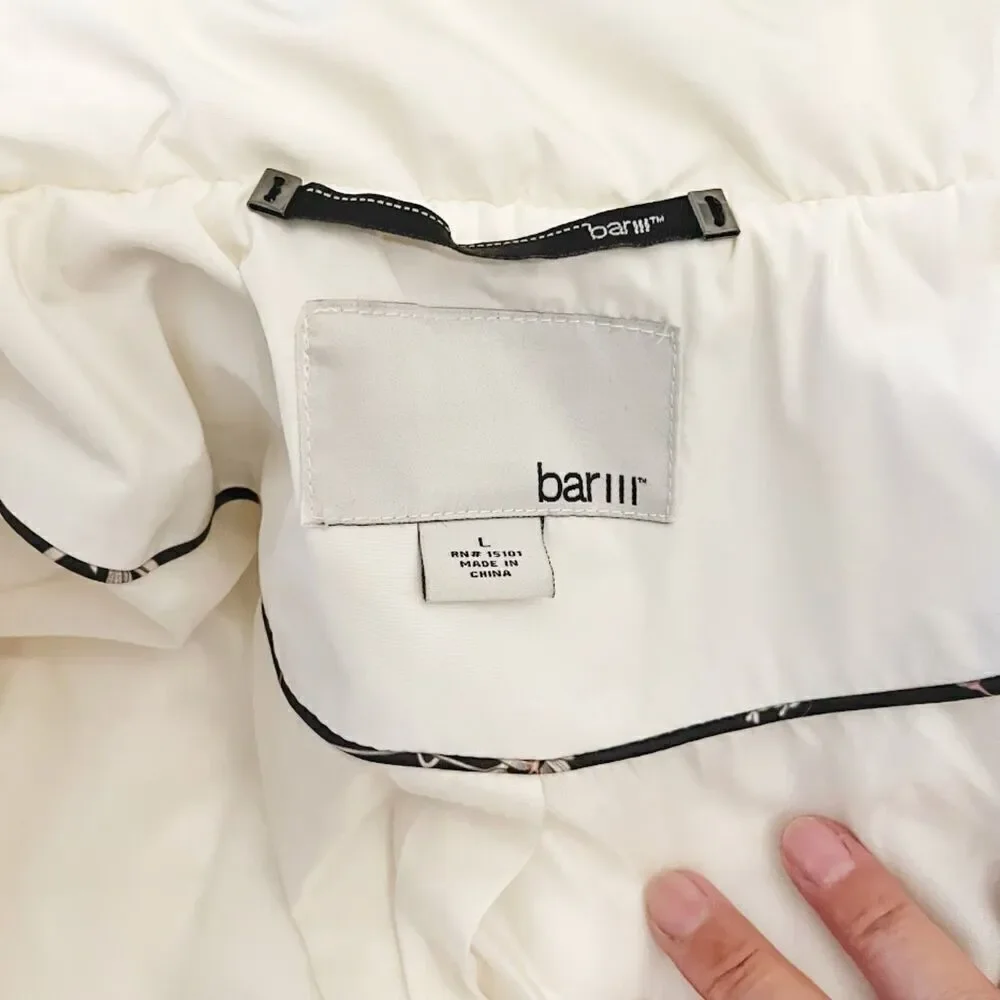 Bar III Quilted Puffer Faux Fur Hooded Belted Lined Pocket Parka Coat - Picture 14 of 16